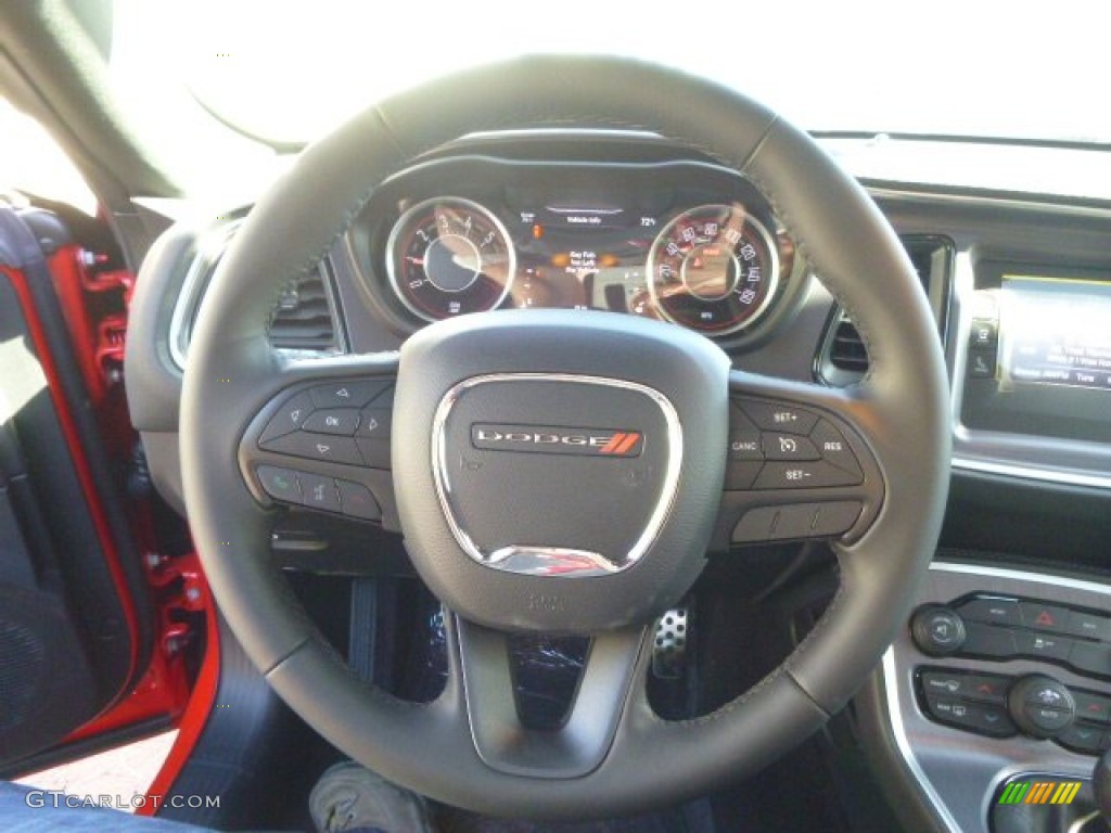 2015 Dodge Challenger R/T Black Steering Wheel Photo #97664061
