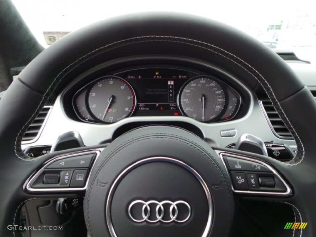 2015 Audi S8 quattro S Black Valcona Steering Wheel Photo #97667151