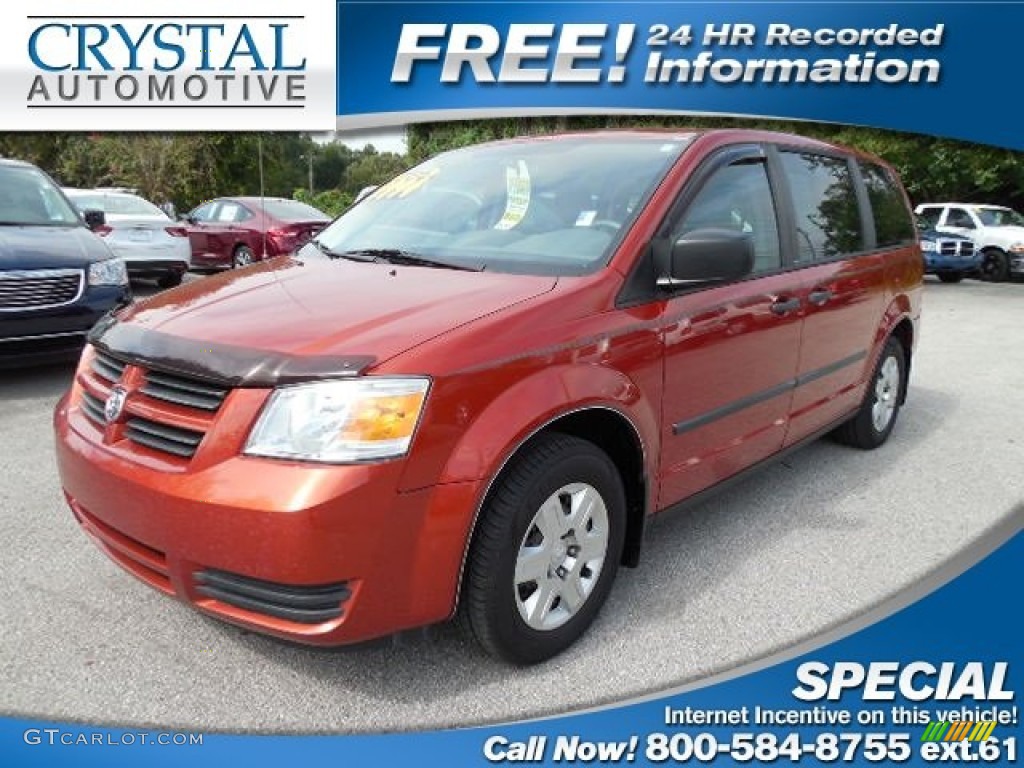 2008 Grand Caravan SE - Sunburst Orange Pearl / Medium Slate Gray/Light Shale photo #1