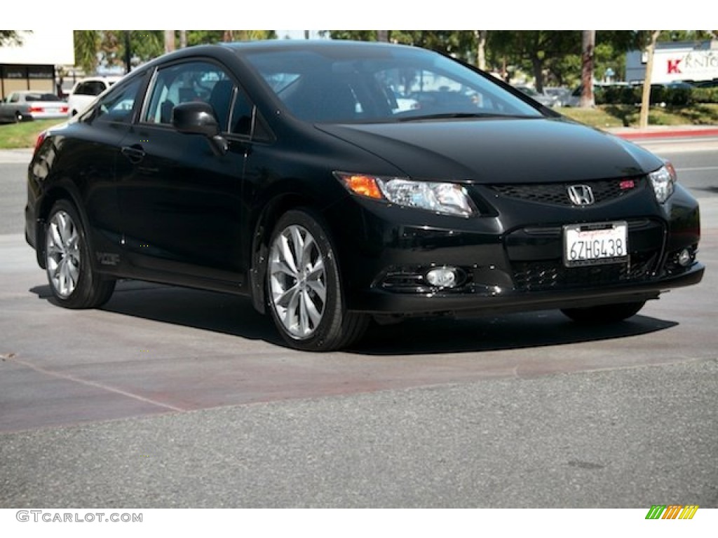 2012 Civic Si Coupe - Crystal Black Pearl / Black photo #1