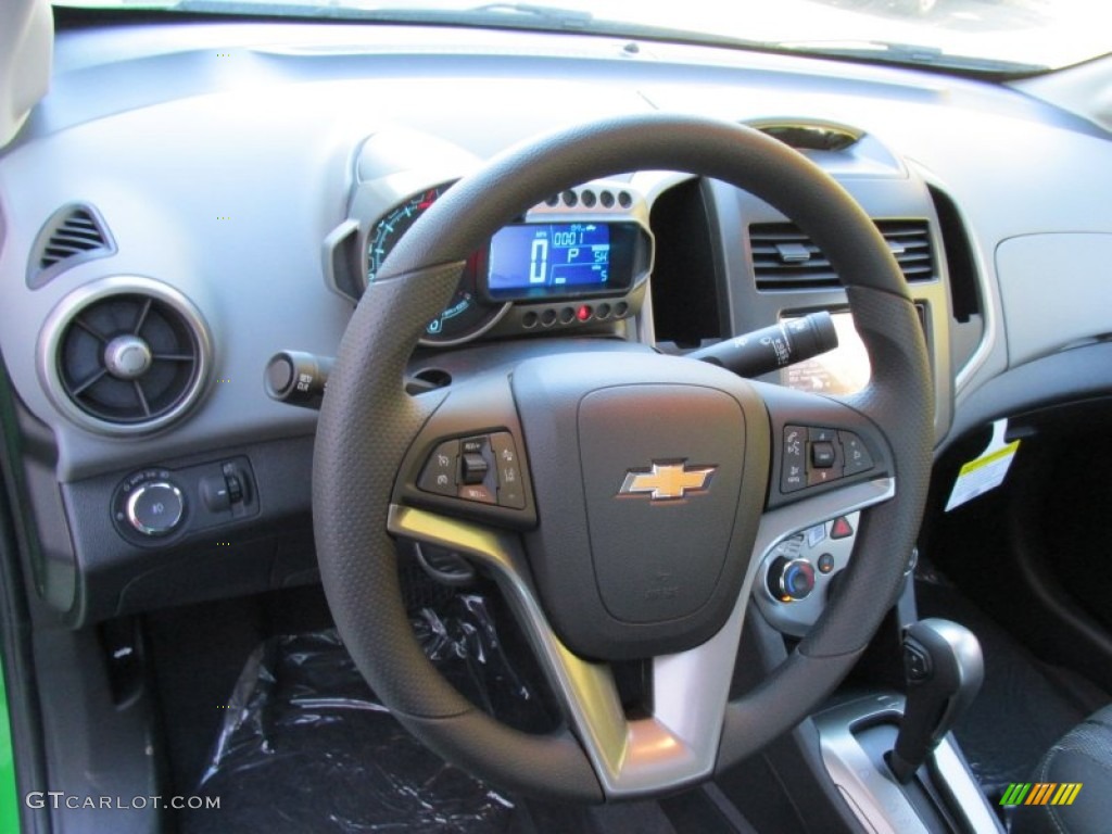 2015 Chevrolet Sonic LT Sedan Dark Pewter/Dark Titanium Steering Wheel Photo #97676988