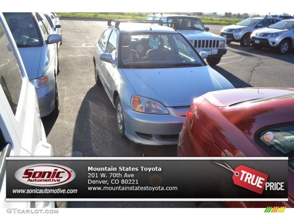 2003 Civic Hybrid Sedan - Opal Silver Blue Metallic / Beige photo #1