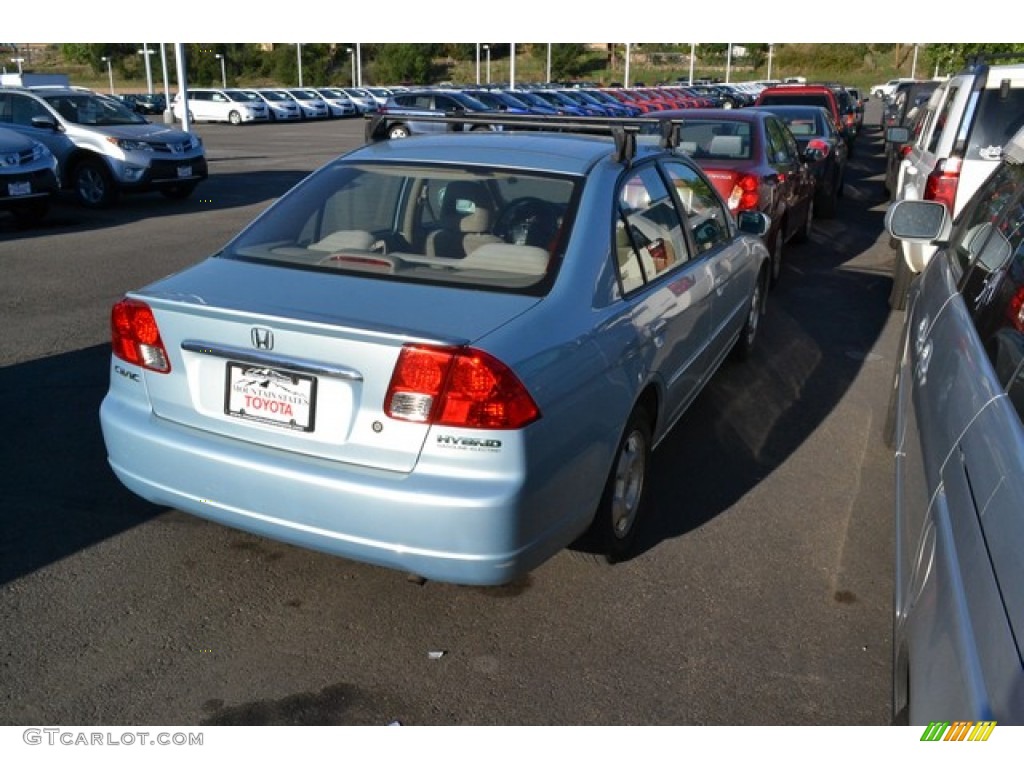 2003 Civic Hybrid Sedan - Opal Silver Blue Metallic / Beige photo #2