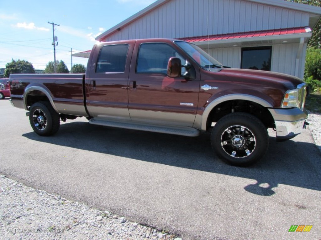 2005 F350 Super Duty King Ranch Crew Cab 4x4 - Dark Copper Metallic / Tan photo #7