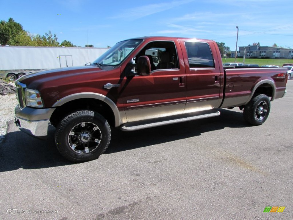 2005 F350 Super Duty King Ranch Crew Cab 4x4 - Dark Copper Metallic / Tan photo #8
