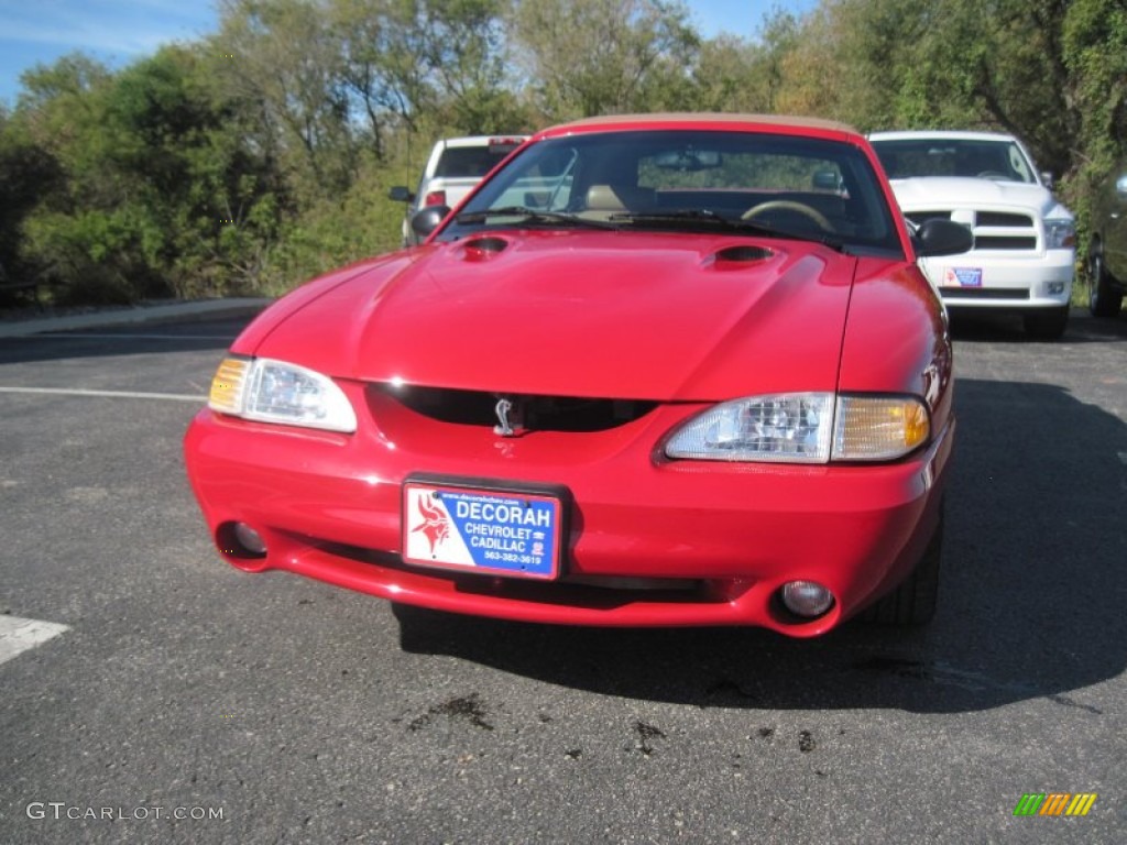 1997 Mustang SVT Cobra Convertible - Rio Red / Saddle photo #2