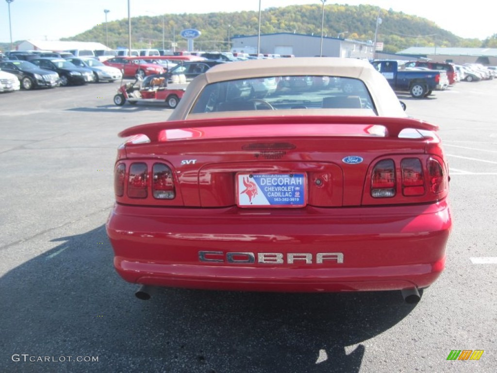 1997 Mustang SVT Cobra Convertible - Rio Red / Saddle photo #5