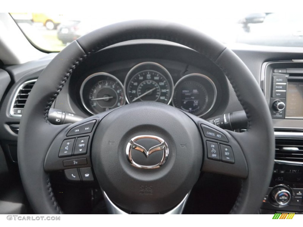 2015 Mazda Mazda6 Touring Black Steering Wheel Photo #97700529