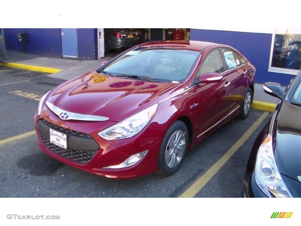 2015 Sonata Hybrid  - Venetian Red Pearl / Camel photo #1