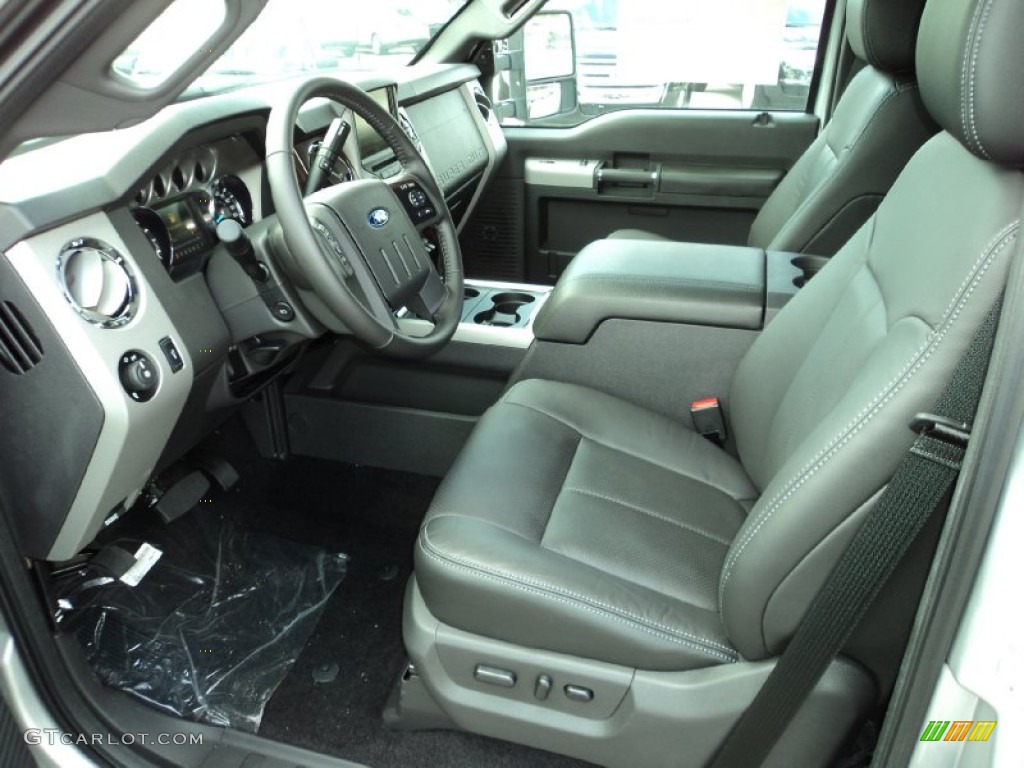 Black Interior 2015 Ford F550 Super Duty Lariat Crew Cab 4x4 Chassis Photo #97705725