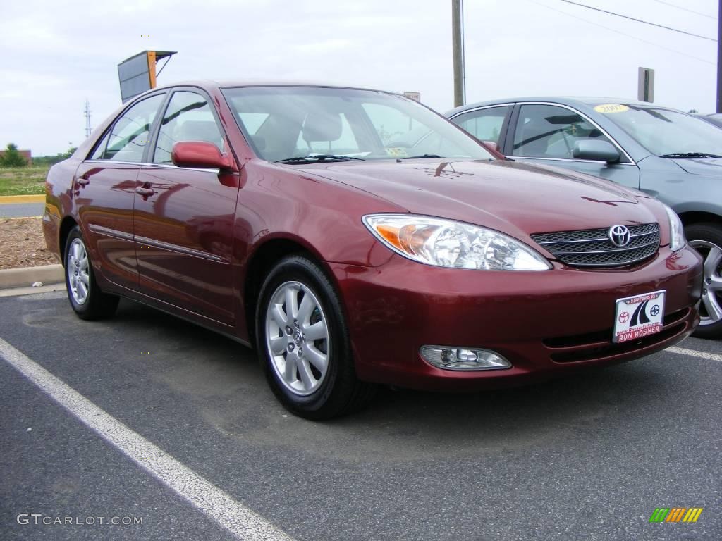 2003 Camry XLE - Salsa Red Pearl / Taupe photo #2
