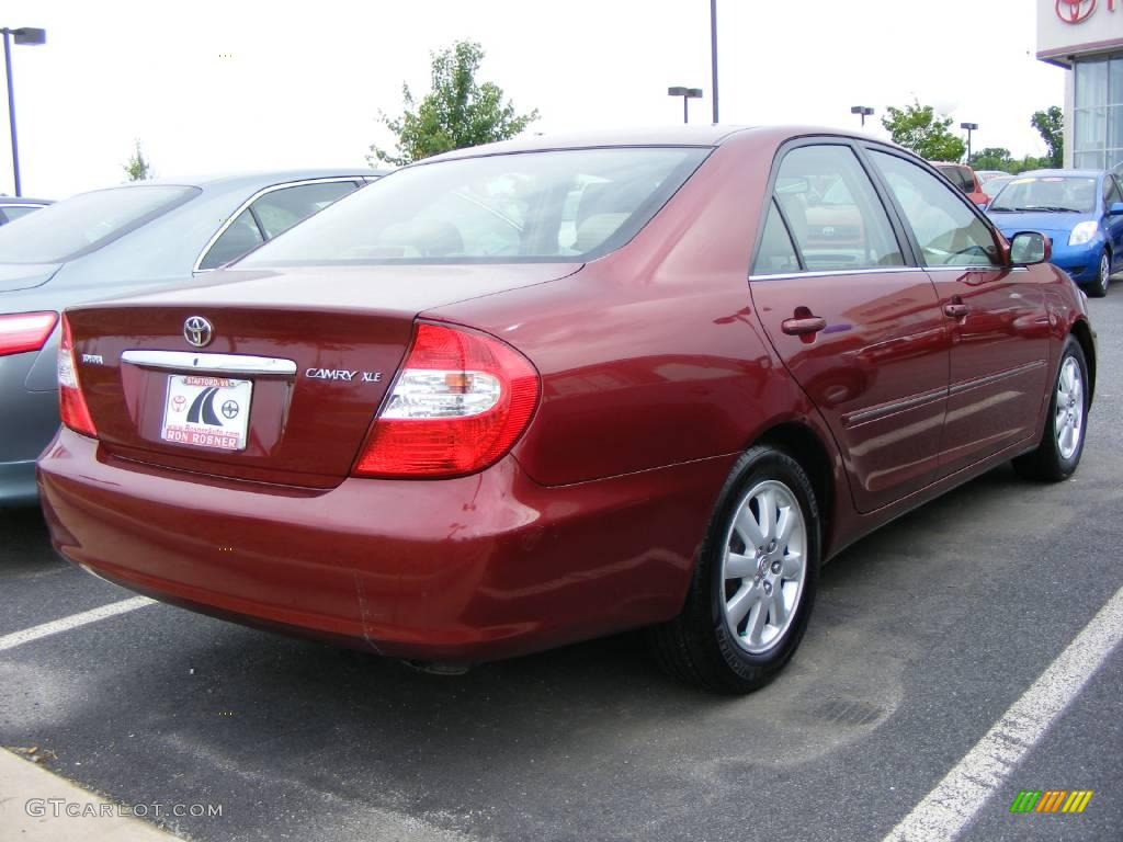2003 Camry XLE - Salsa Red Pearl / Taupe photo #3