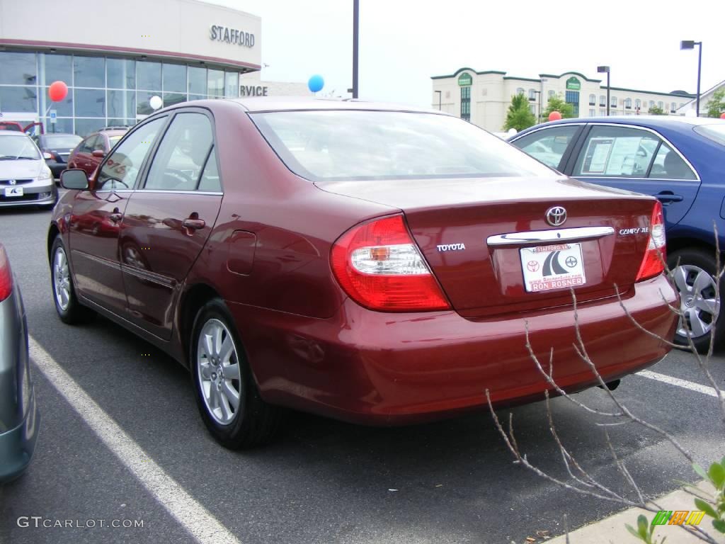 2003 Camry XLE - Salsa Red Pearl / Taupe photo #4