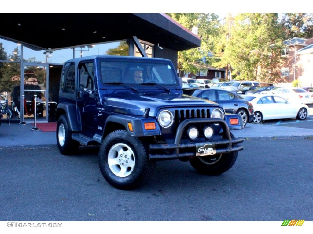 2001 Wrangler Sport 4x4 - Patriot Blue Pearl / Agate Black photo #1