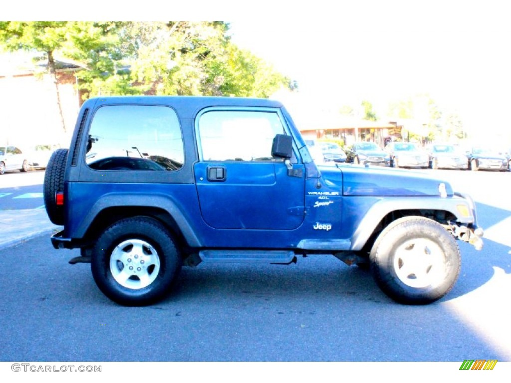 2001 Wrangler Sport 4x4 - Patriot Blue Pearl / Agate Black photo #9