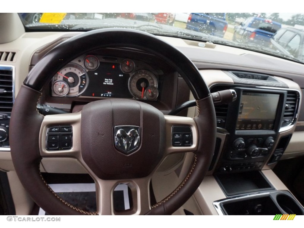 2015 Ram 2500 Laramie Longhorn Mega Cab 4x4 Canyon Brown/Light Frost Beige Dashboard Photo #97725057