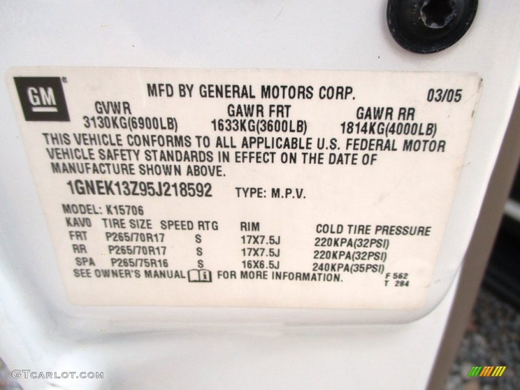 2005 Tahoe LT 4x4 - Summit White / Tan/Neutral photo #4