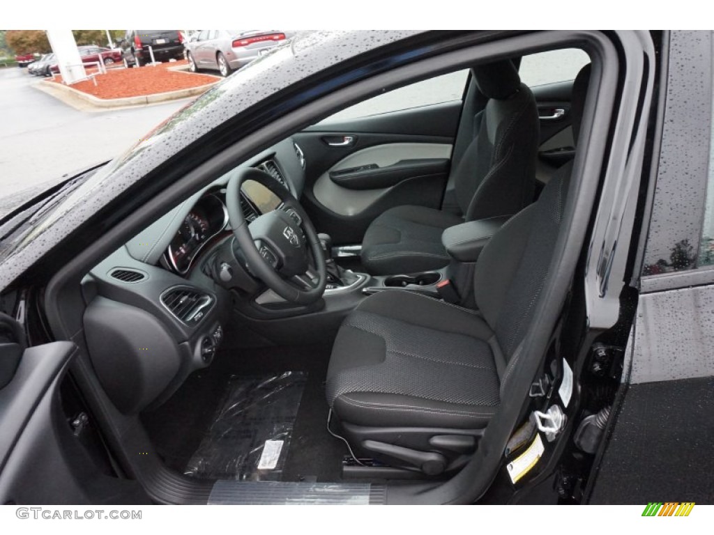 Black/Light Tungsten Accent Stitching Interior 2015 Dodge Dart SXT Photo #97729509