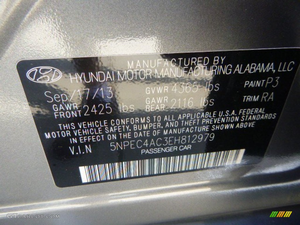 2014 Sonata Limited - Harbor Gray Metallic / Gray photo #2