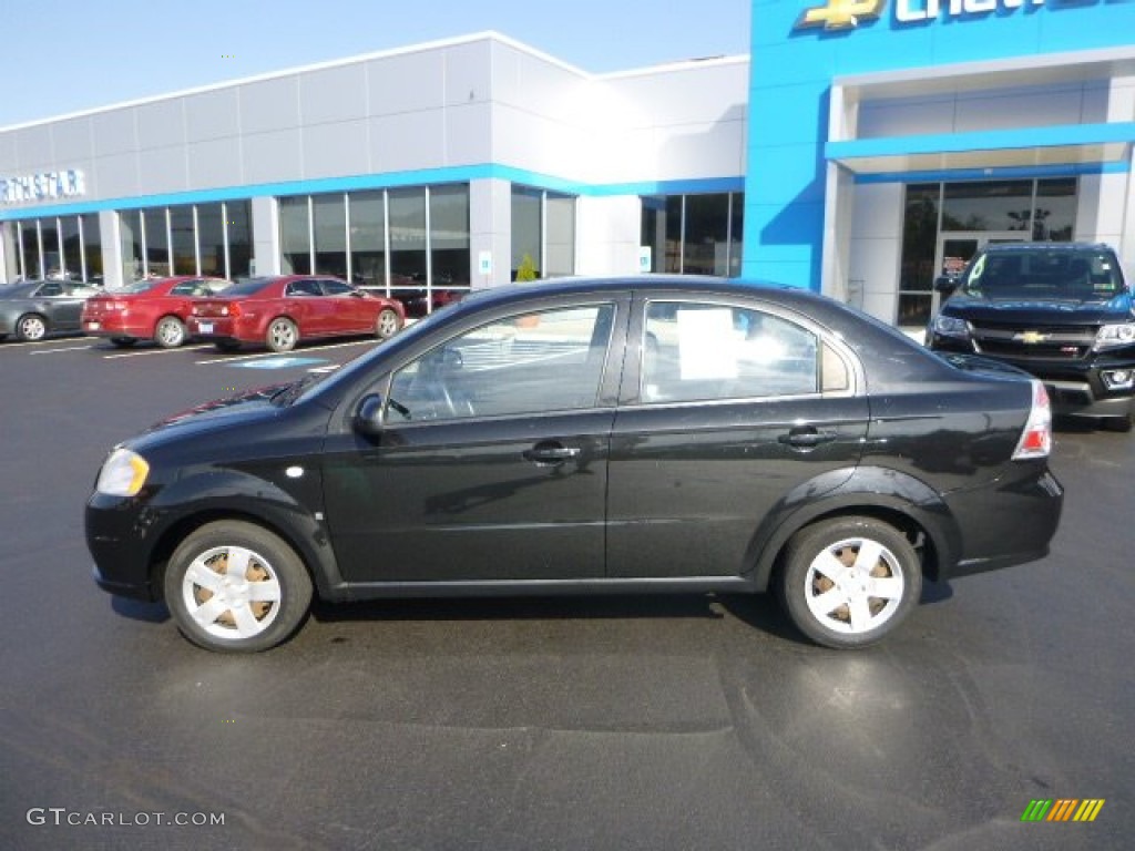 2008 Aveo LS Sedan - Black / Charcoal photo #2