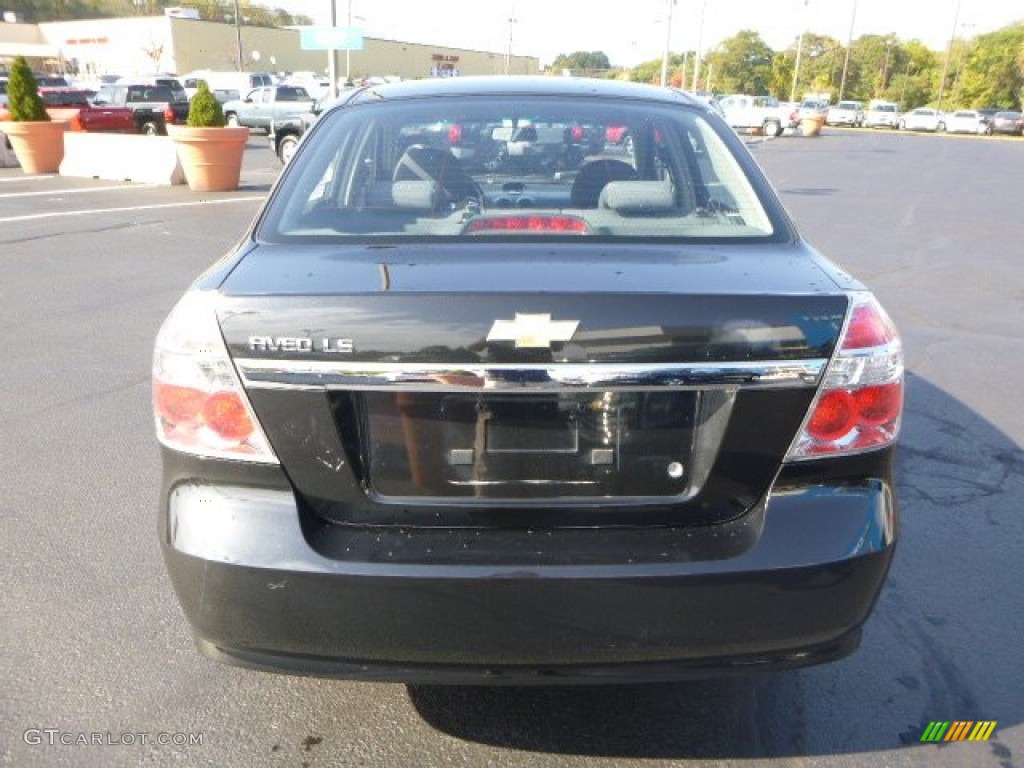 2008 Aveo LS Sedan - Black / Charcoal photo #4