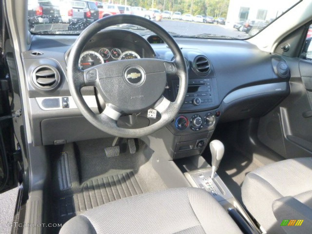 2008 Aveo LS Sedan - Black / Charcoal photo #11