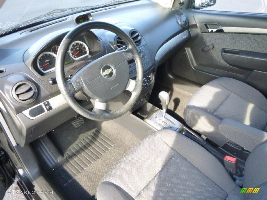 2008 Aveo LS Sedan - Black / Charcoal photo #14