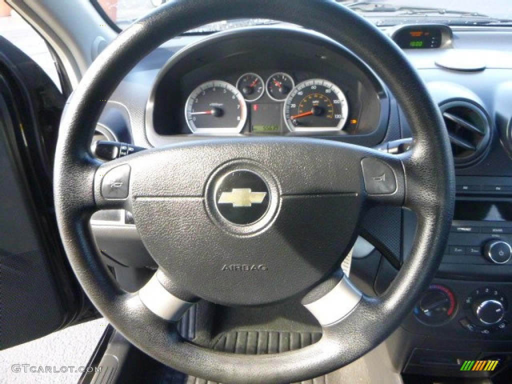 2008 Aveo LS Sedan - Black / Charcoal photo #16