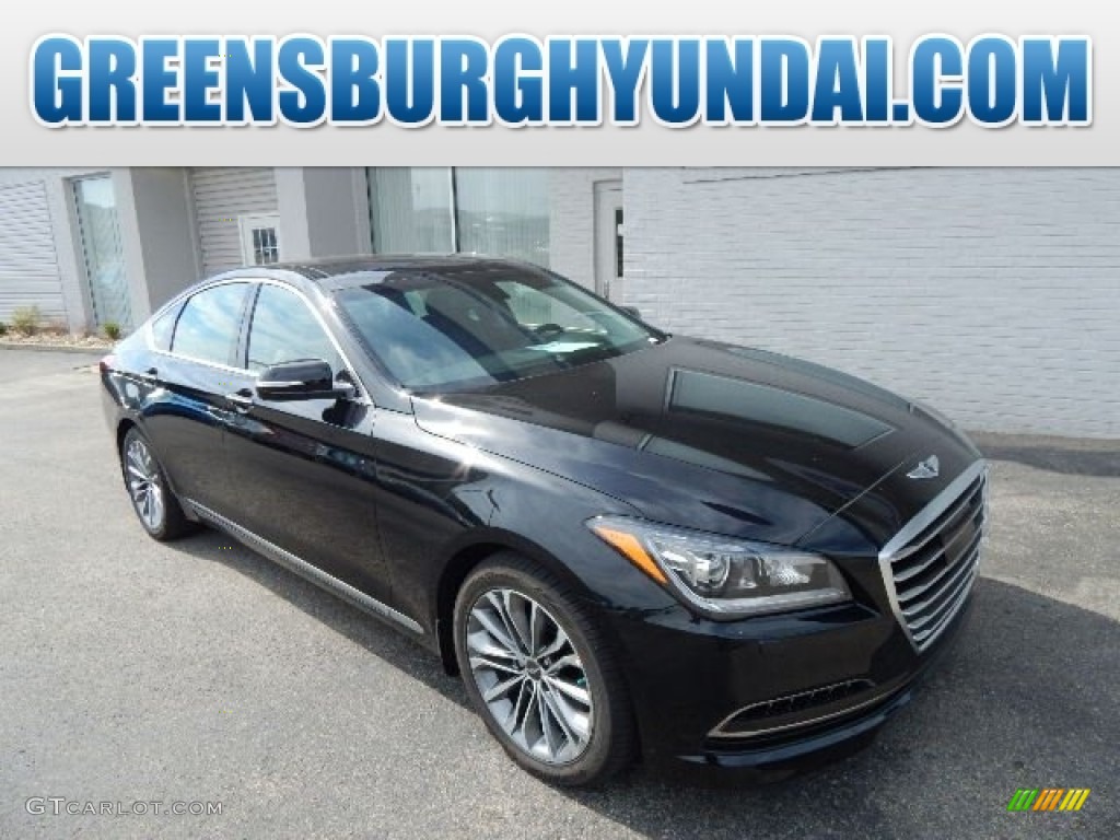 2015 Genesis 3.8 Sedan - Caspian Black / Black photo #1