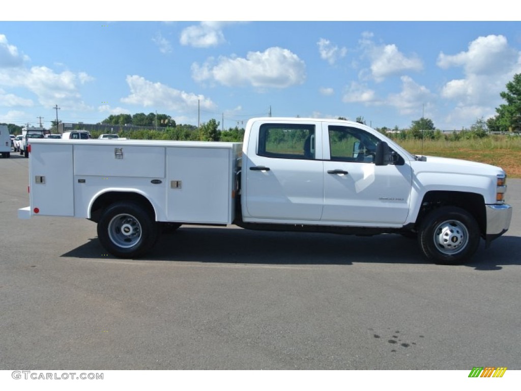 Summit White 2015 Chevrolet Silverado 3500HD WT Crew Cab Utility Exterior Photo #97746428