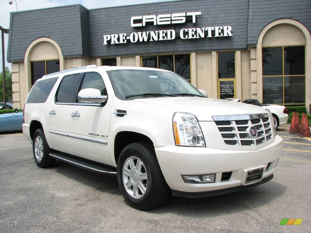 2007 Escalade ESV AWD - White Diamond / Cocoa/Light Cashmere photo #1