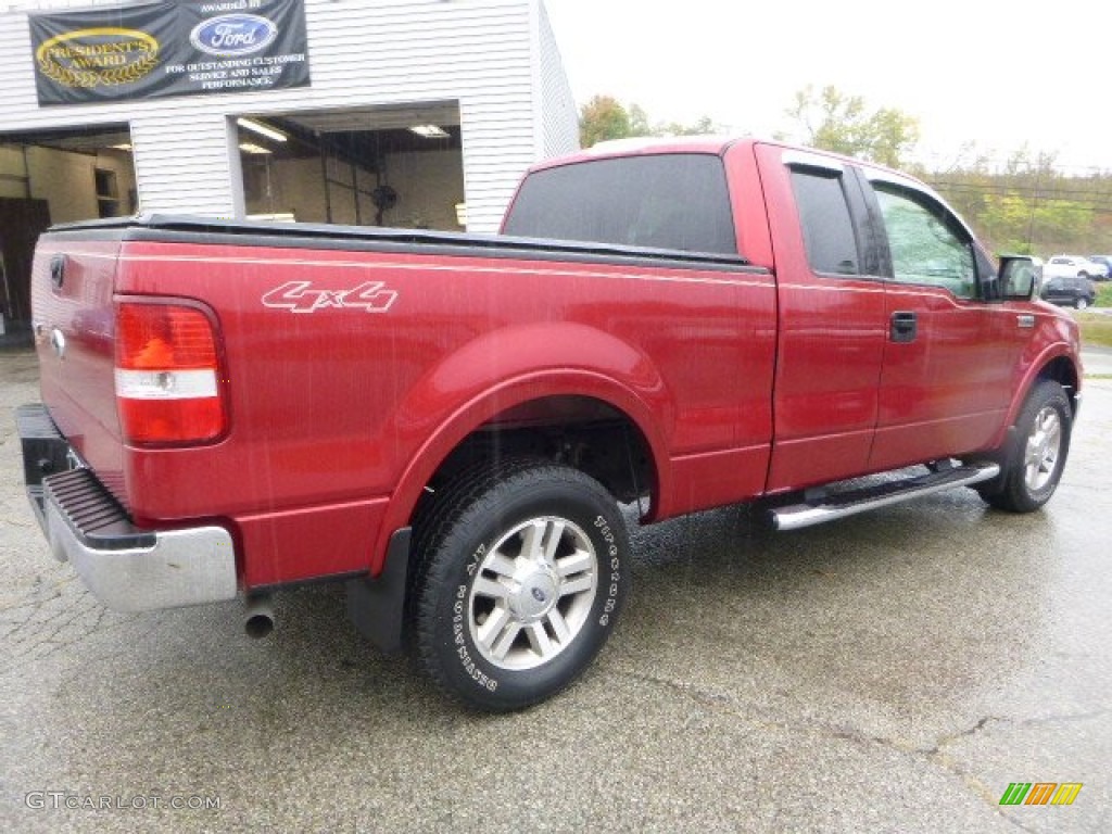 2008 F150 Lariat SuperCab 4x4 - Redfire Metallic / Tan photo #2