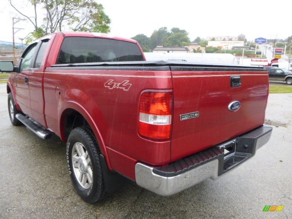 2008 F150 Lariat SuperCab 4x4 - Redfire Metallic / Tan photo #4