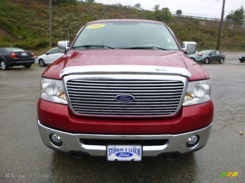 2008 F150 Lariat SuperCab 4x4 - Redfire Metallic / Tan photo #6