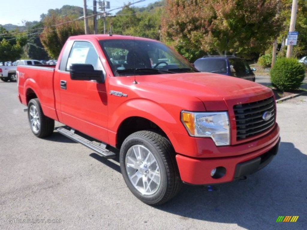 2014 F150 STX Regular Cab 4x4 - Race Red / Steel Grey photo #2