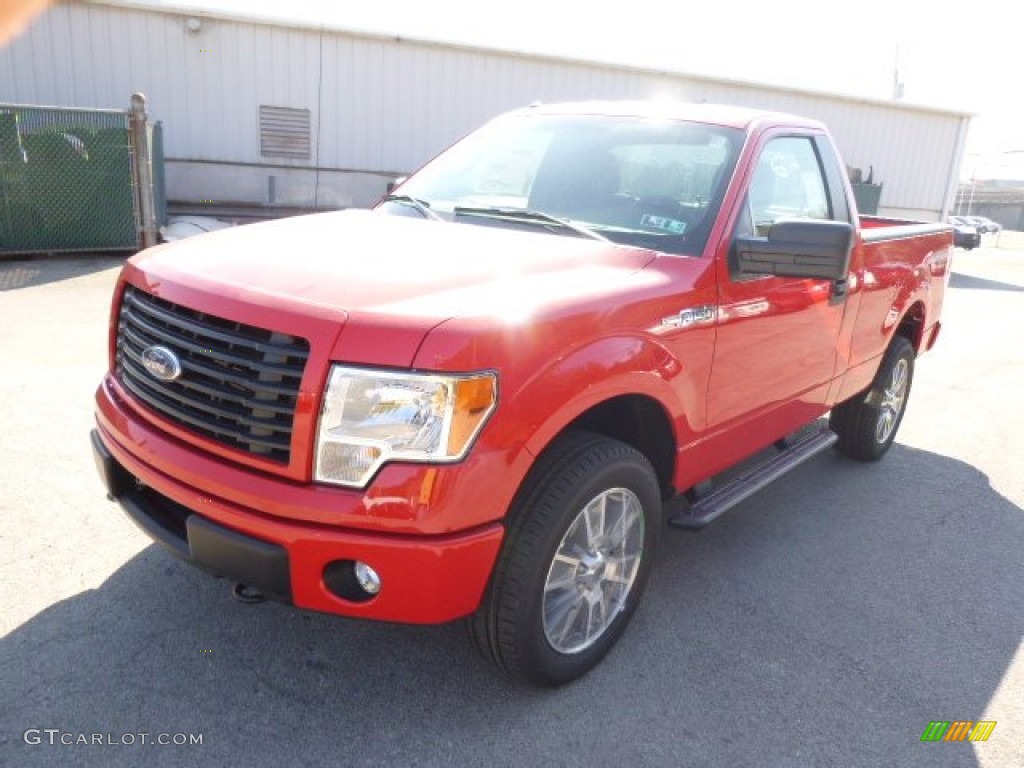 2014 F150 STX Regular Cab 4x4 - Race Red / Steel Grey photo #4