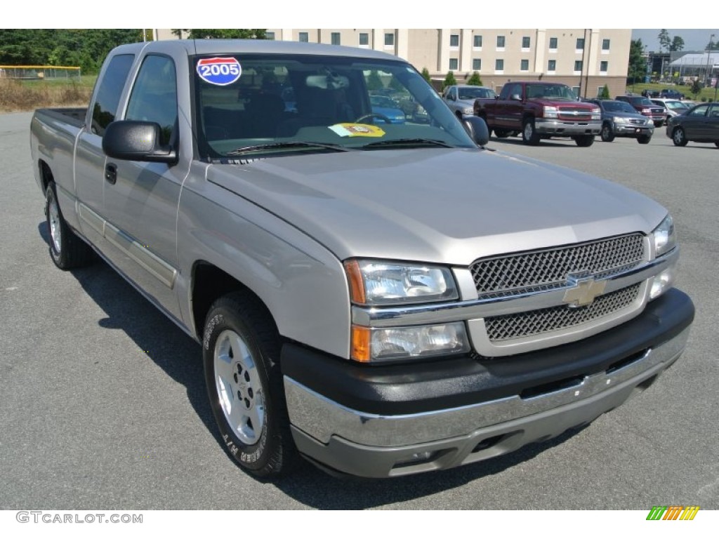 2005 Silverado 1500 LS Extended Cab - Silver Birch Metallic / Dark Charcoal photo #1