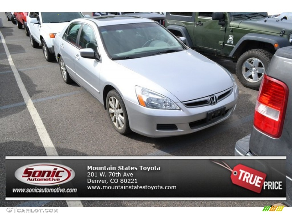 2006 Accord LX V6 Sedan - Alabaster Silver Metallic / Gray photo #1