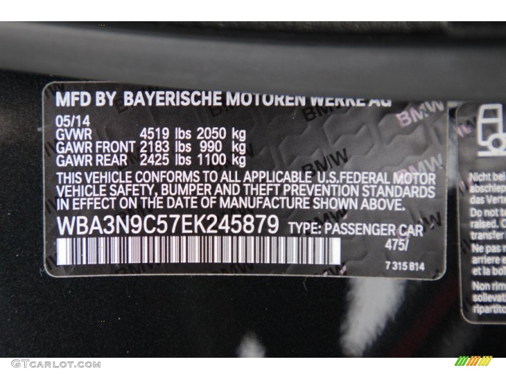 2014 4 Series Color Code 475 for Black Sapphire Metallic Photo #97787385