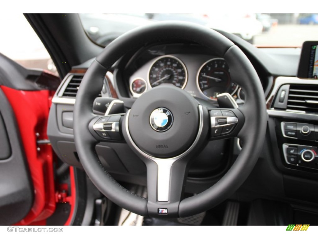2014 BMW 4 Series 428i xDrive Coupe Black Steering Wheel Photo #97787790