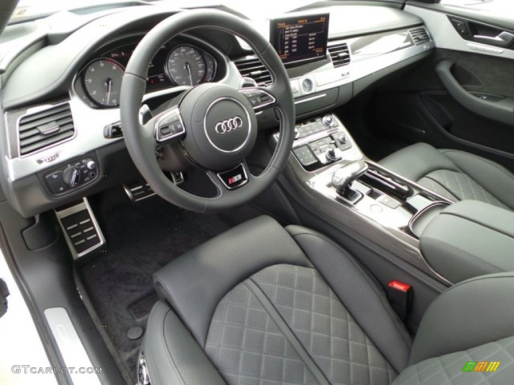 Black Valcona Interior 2015 Audi S8 quattro S Photo #97799328