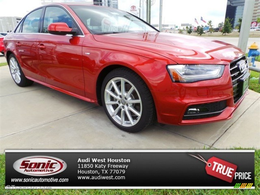 2015 A4 2.0T Premium Plus quattro - Volcano Red Metallic / Black photo #1