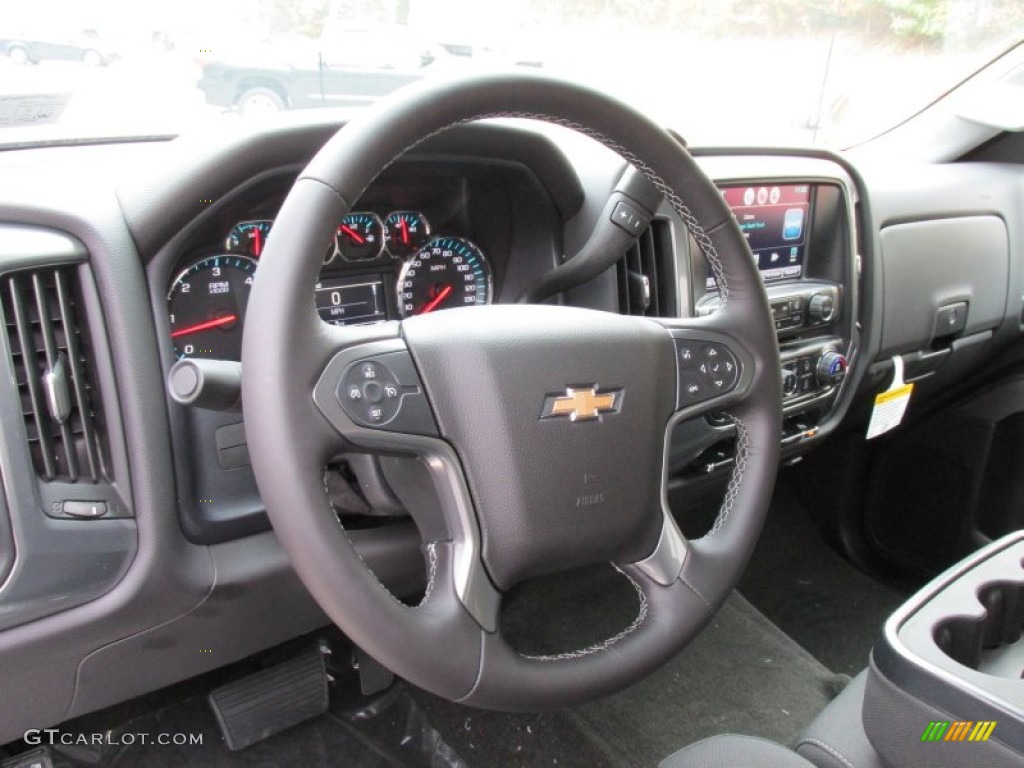 2015 Chevrolet Silverado 1500 LT Crew Cab 4x4 Jet Black Steering Wheel Photo #97805715