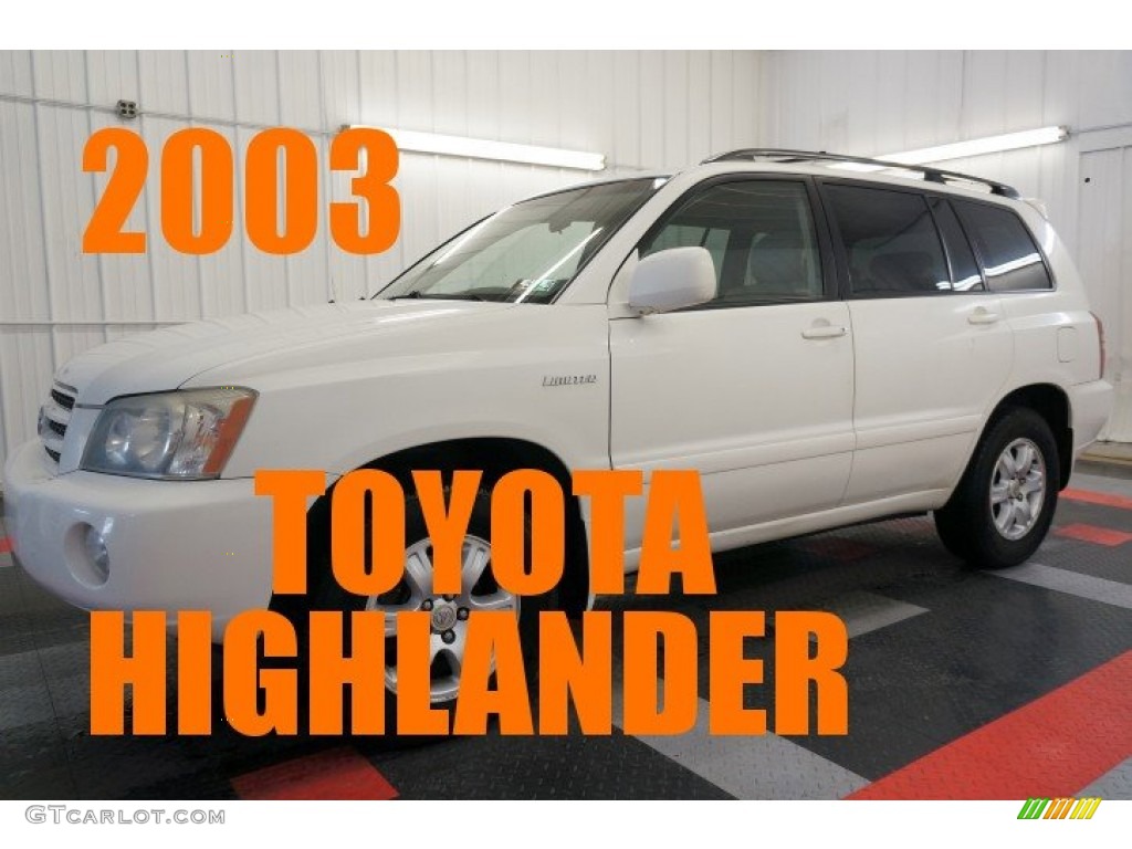 2003 Highlander V6 4WD - Super White / Ivory photo #1