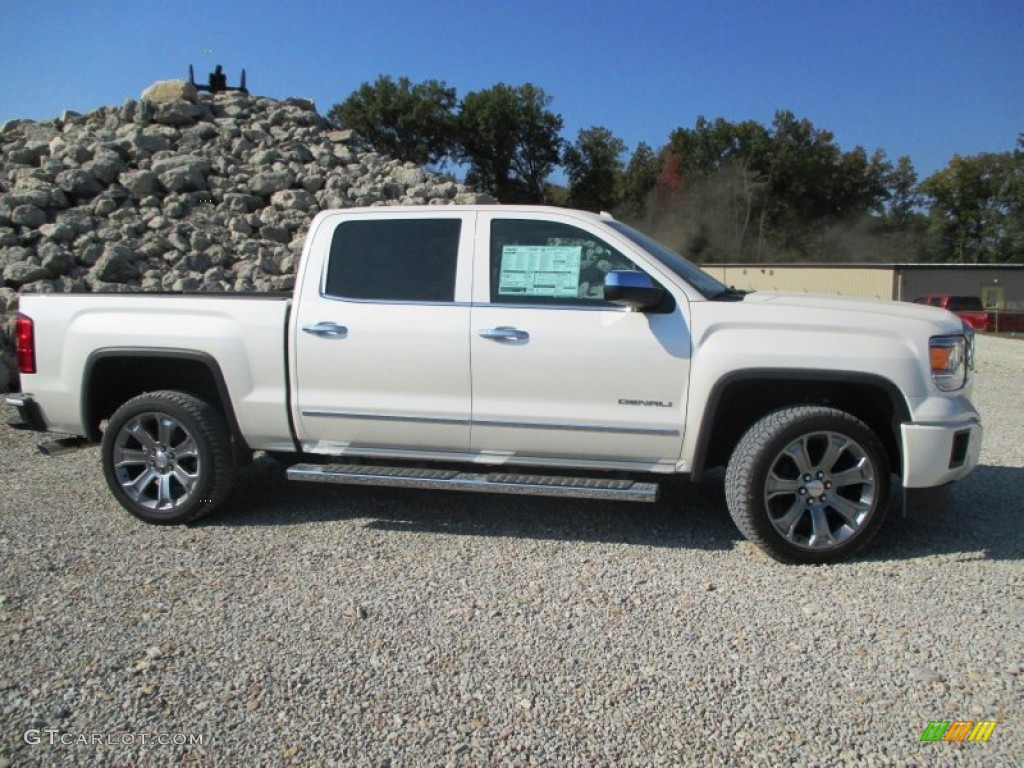 White Diamond Tricoat 2015 GMC Sierra 1500 Denali Crew Cab 4x4 Exterior Photo #97815795