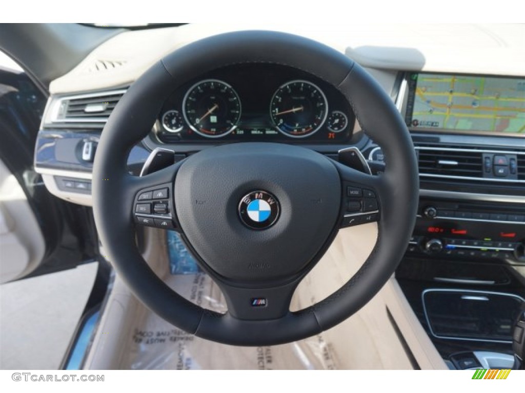 2015 BMW 7 Series 750Li Sedan Veneto Beige Steering Wheel Photo #97819935