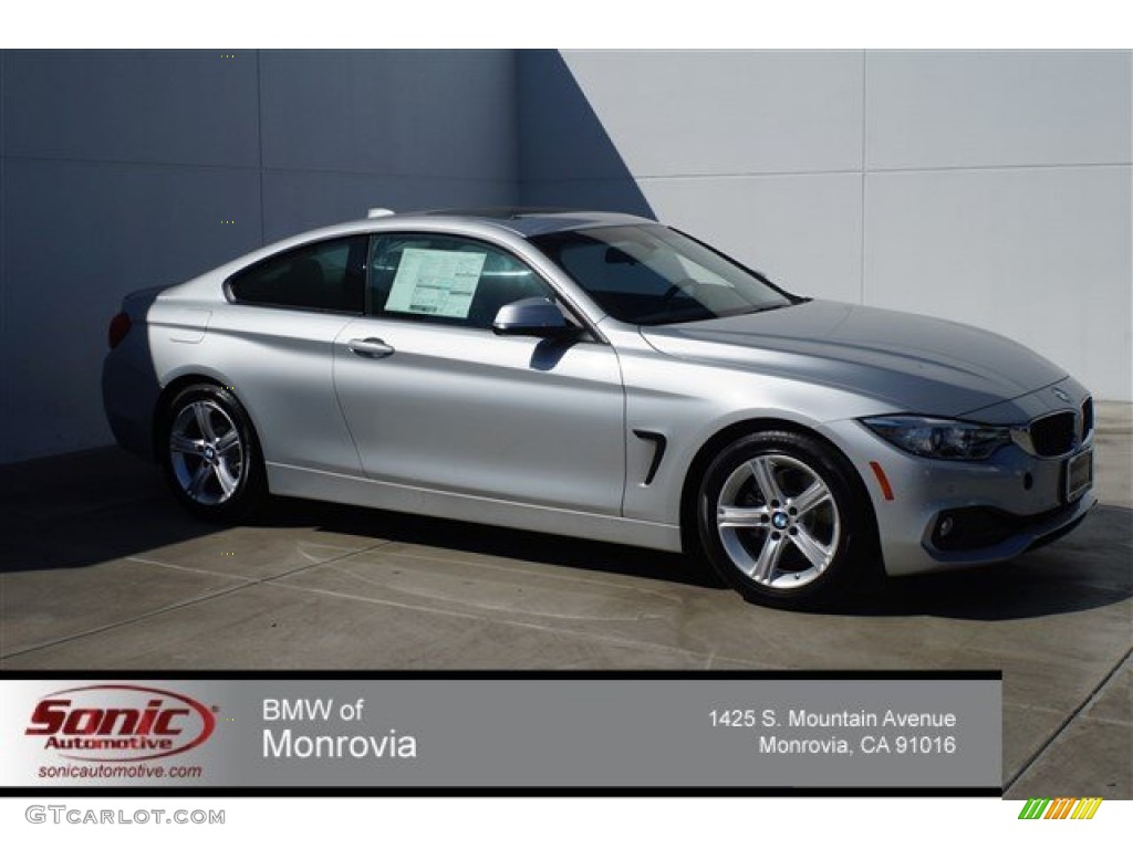 2014 4 Series 428i Coupe - Glacier Silver Metallic / Black photo #1