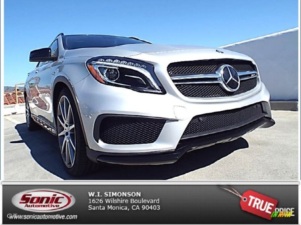 2015 GLA 45 AMG 4Matic - Polar Silver Metallic / Black photo #1