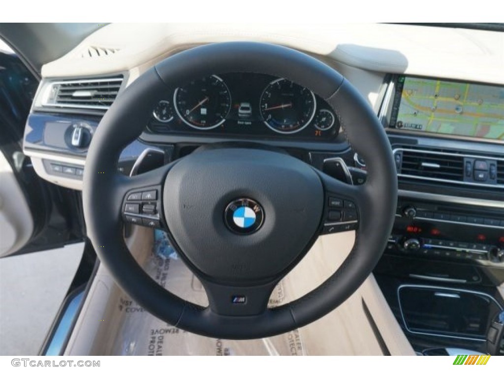 2015 BMW 7 Series 750Li Sedan Veneto Beige Steering Wheel Photo #97826034