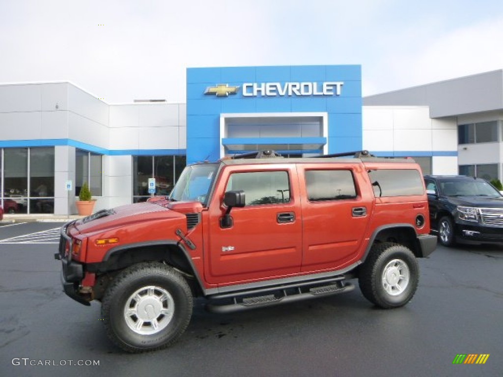 2003 H2 SUV - Sunset Orange Metallic / Wheat photo #1